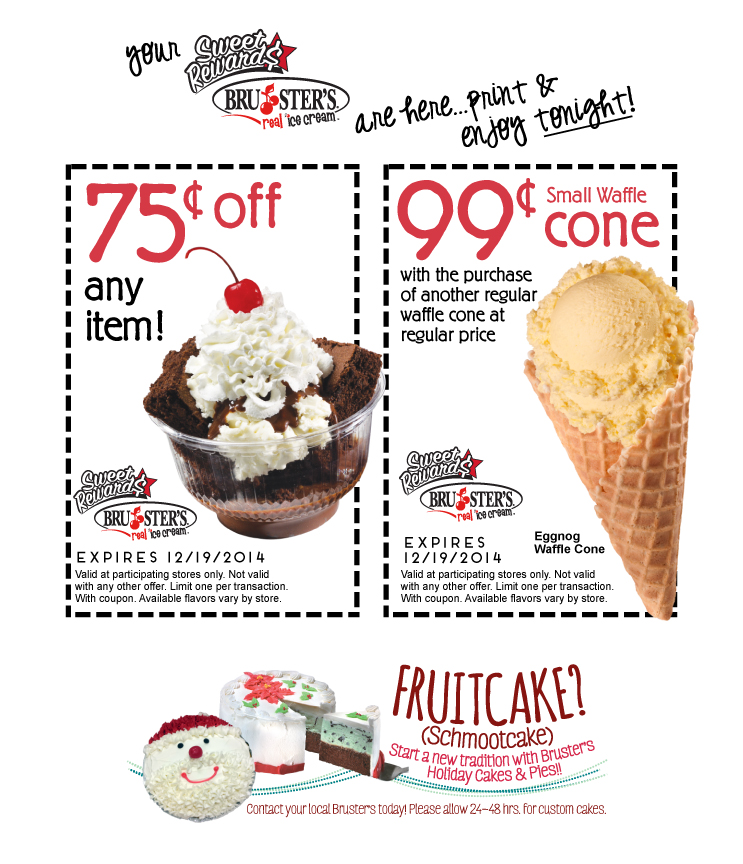 Save 15 off Brusters Coupons printable codes August 2021