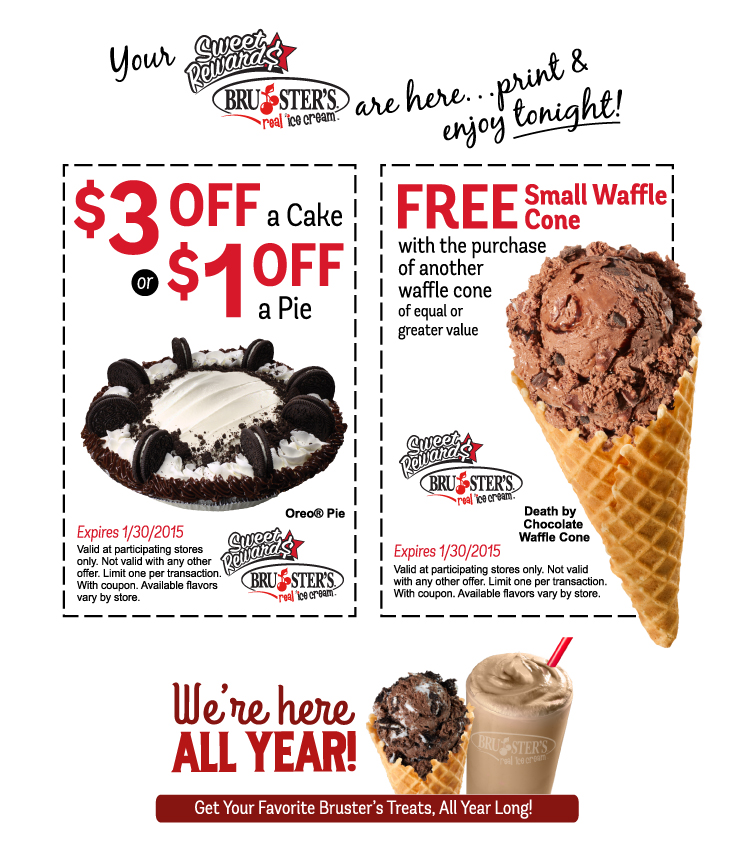 Save 15 off Brusters Coupons printable codes November 2020