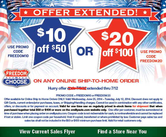o reilly auto parts coupons