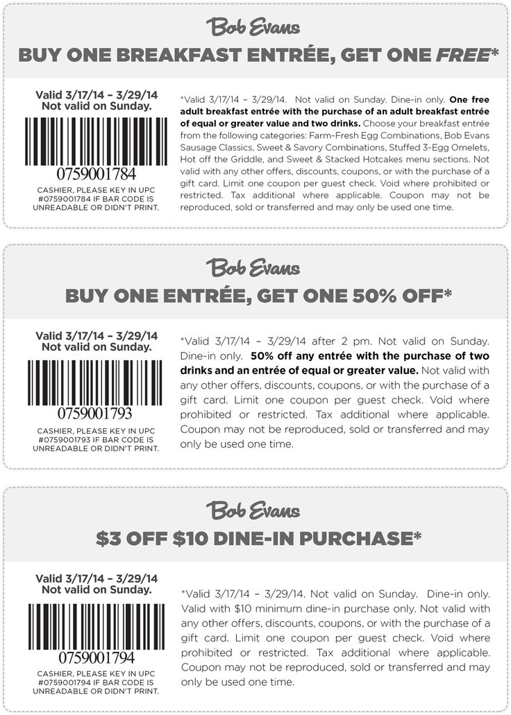 35 Off Bob Evans Coupons Codes Printable August 2021 Takecoupon Com