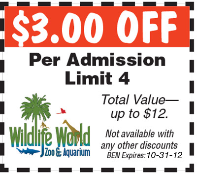 wildlife world zoo aquarium & safari park coupon